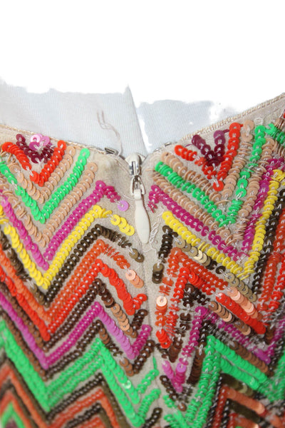 Haute Hippie Womens Mini Silk Geometric Multi Color Skirt Size S