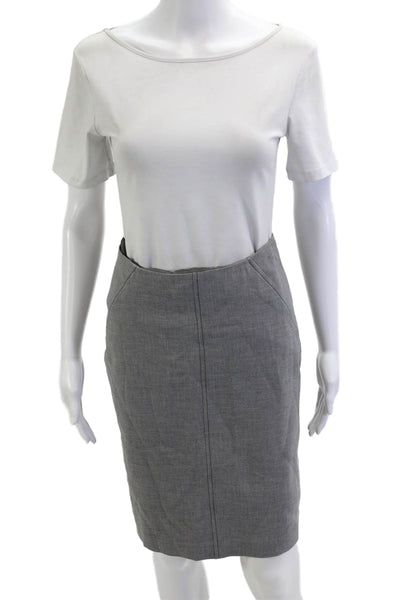 Trina Turk Womens Straight Pencil Skirt Gray Knee Length Size 2