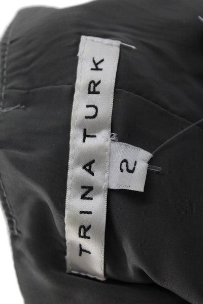 Trina Turk Womens Straight Pencil Skirt Gray Knee Length Size 2