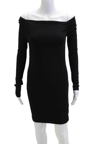 Zara Womens Black Bodycon Mini Long Sleeve Dress Size S