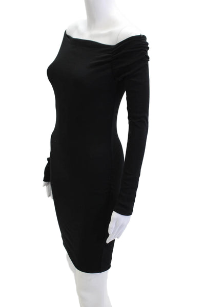 Zara Womens Black Bodycon Mini Long Sleeve Dress Size S