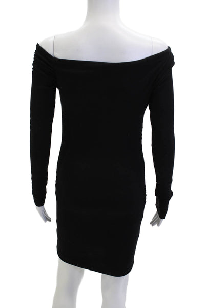 Zara Womens Black Bodycon Mini Long Sleeve Dress Size S