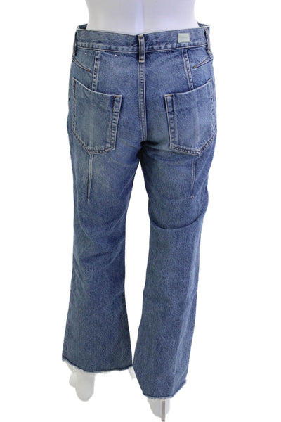 Nepla Unisex Flared Blue Jeans 100% Cotton Mid Rise Inseam 28 Size 26