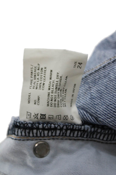 Nepla Unisex Flared Blue Jeans 100% Cotton Mid Rise Inseam 28 Size 26