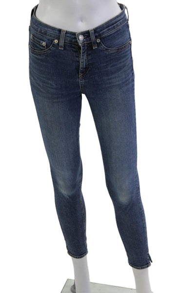 Rag & Bone Jean Women Ankle Skinny Jeans Dark Blue Mid Rise Size 25