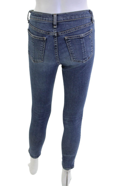 Rag & Bone Jean Women Ankle Skinny Jeans Dark Blue Mid Rise Size 25