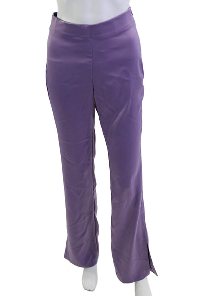 Zara Women Dress Pants Purple Cotton Zip Size XS