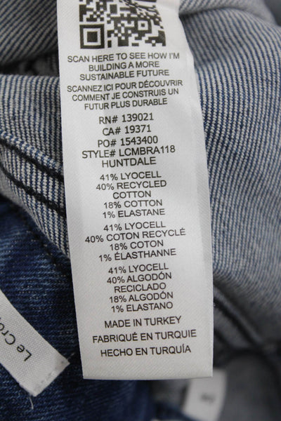 Frame Women Cropped Straight Dark Blue Jeans Mid Rise Size 24