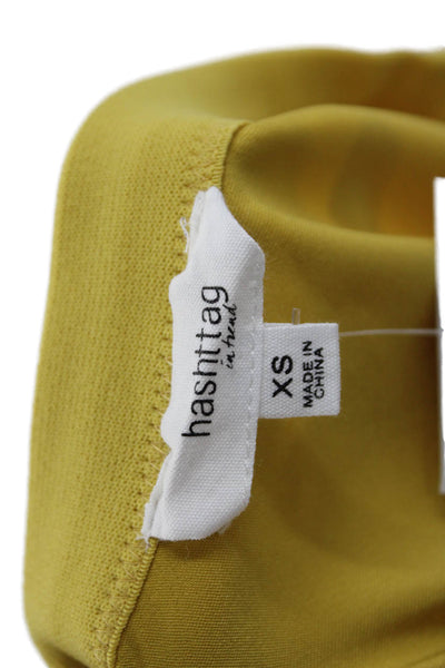 Hashttag Women Straight Pencil Yellow Skirt 93% Polyester 7% Spandex Size XS
