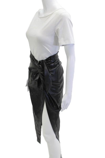 BOA. Womens Wrap Skirt Black Midi 55% Polyester 45% Polyurethane Size XS