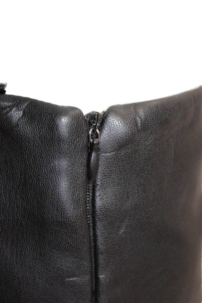 Zara Womens Vegan Leather Mini Pencil Skirt Black Solid Size XS