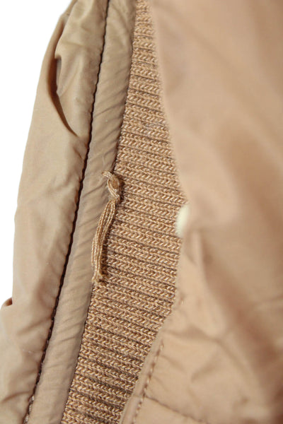Generation Love Women Beige Puffer Bomber Nylon Button Jacket Size XS
