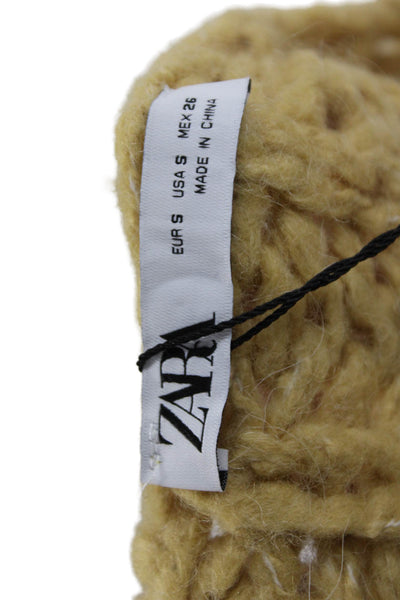 Zara Women Sleeveless Pullover Vest Beige Round Neck Size S