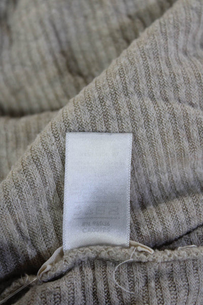 Eberjey Women Basic Striped Round Neck Long Sleeve Top Beige Size S