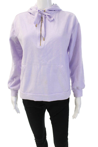 Lily Pulitzer Women Henley Hoodie Purple High Neck Longsleeve Drawstring Size XS