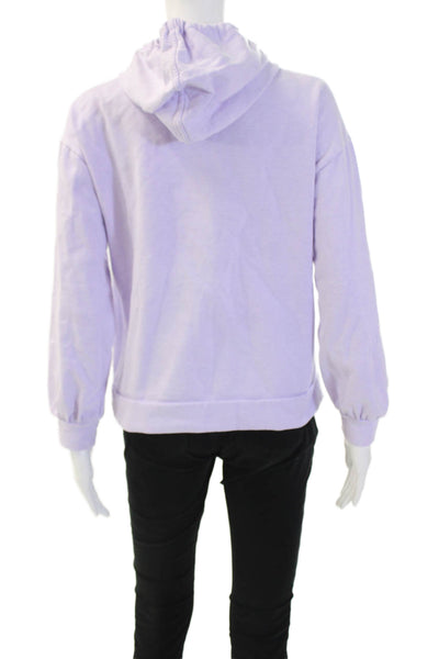 Lily Pulitzer Women Henley Hoodie Purple High Neck Longsleeve Drawstring Size XS