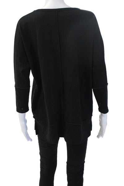 Spanx Womens Black Pullover Sweater 3/4 Sleeve Round Neck Size S