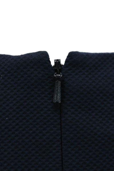 Theory Womens Sheath Mini Dress Dark Blue Cotton Spandex Sleeveless Size 2
