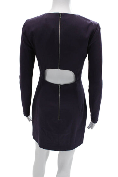 Elizabeth & James Womens Bodycon Mini Dress Purple Long Sleeve Size 2