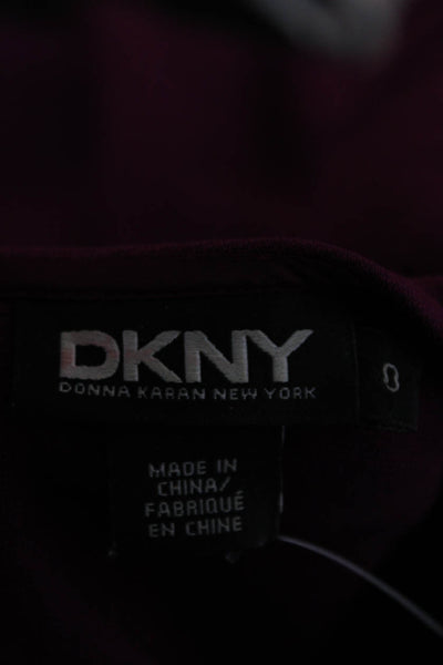 DKNY Womens Sheath Dress Purple Linen Short Sleeve Knee Length Size 0