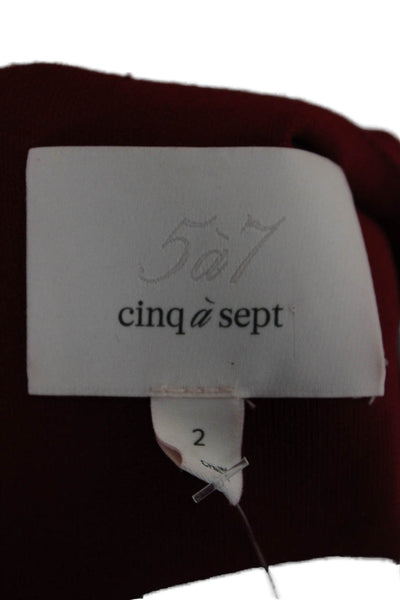 Cinq A Sept Womens Red Sleeveless Bodycon Fit & Flare Designer Dress Size 2