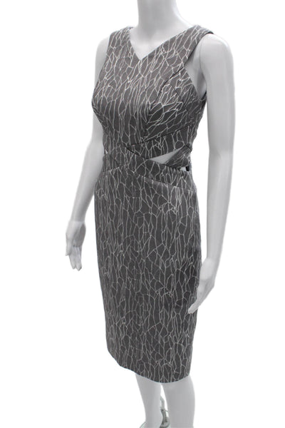Jonathan Simkhai Women Dark Gray Bodycon Pencil Dress V-Neck Sleeveless Size 2