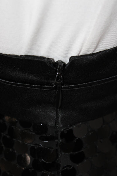Hanii Y Womens Mini Silk Short Skirt Black Size 40