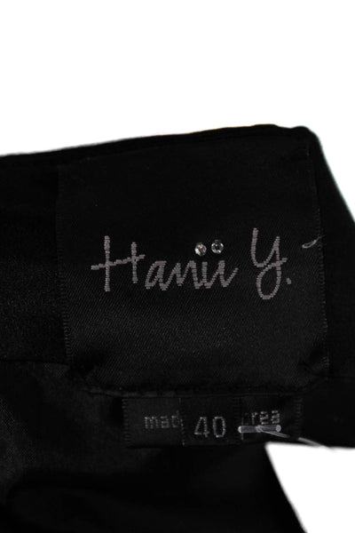 Hanii Y Womens Mini Silk Short Skirt Black Size 40
