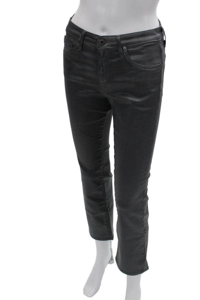 AG Adriano Goldschmied Womens Ankle Cropped Dark Gray Pants Size 26
