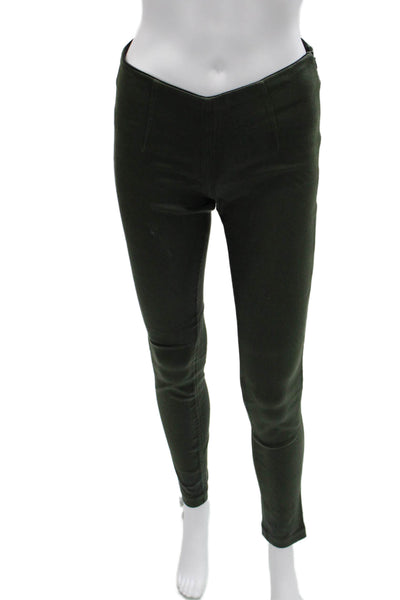Kenneth Cole Womens Ankle Jegging Green Zip Rayon Blend Size 26