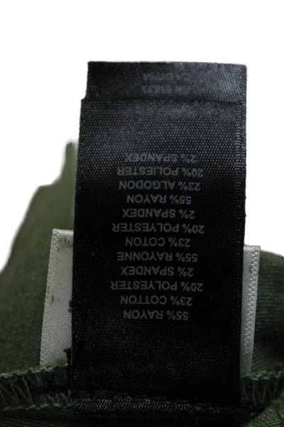 Kenneth Cole Womens Ankle Jegging Green Zip Rayon Blend Size 26