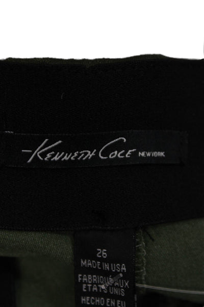 Kenneth Cole Womens Ankle Jegging Green Zip Rayon Blend Size 26