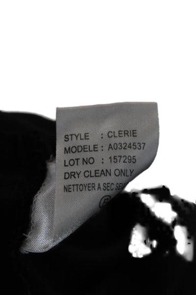 Theory Women Sleeveless Tank Black Cotton Spandex Round Neck Petite Size S