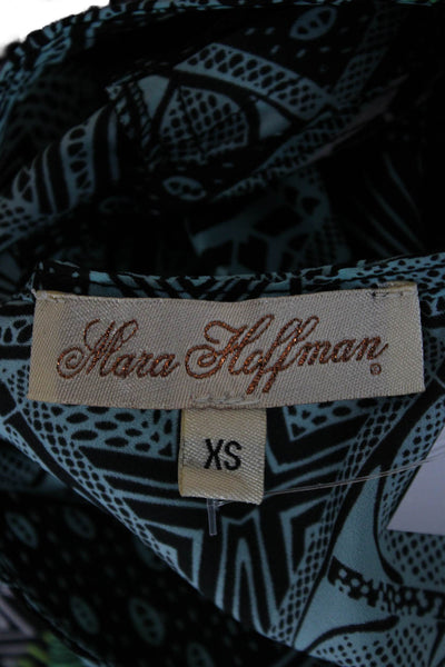 Mara Hoffman Women Sleeveless V-Neck Geometric Aztec Black Tank Size XS