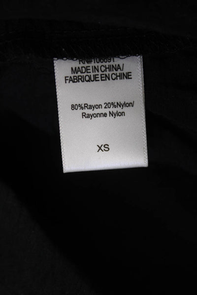 YFB Womens Maxi Shirt Dress Black Long Sleeve Collared Rayon Size XS