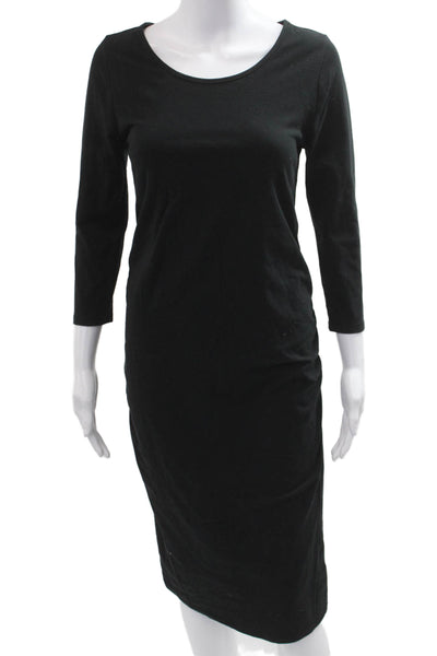 Isabel Womens Bodycon Sheath Dress Black 3/4 Sleeve Round Neck Maternity Size S