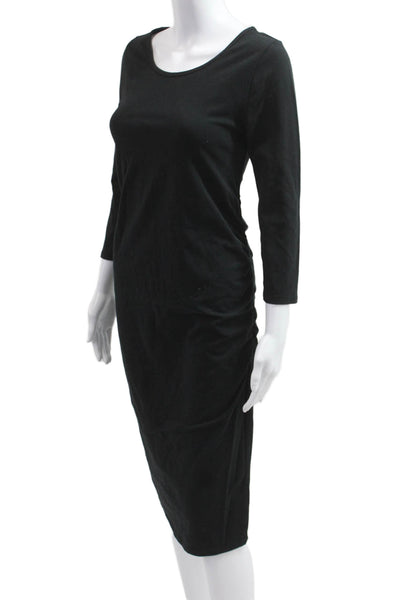 Isabel Womens Bodycon Sheath Dress Black 3/4 Sleeve Round Neck Maternity Size S