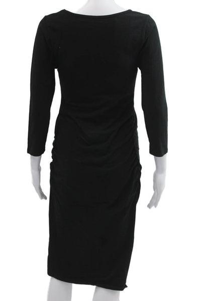Isabel Womens Bodycon Sheath Dress Black 3/4 Sleeve Round Neck Maternity Size S