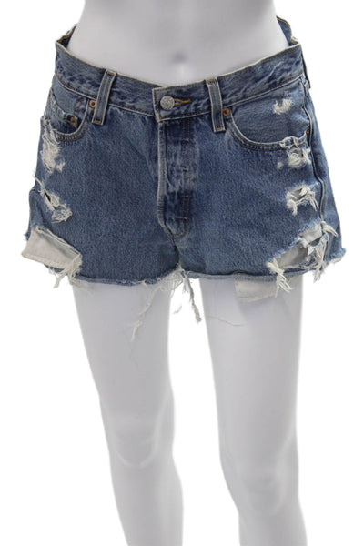 Levis Unisex 90s Blue Cotton Shorts Spring Size 30