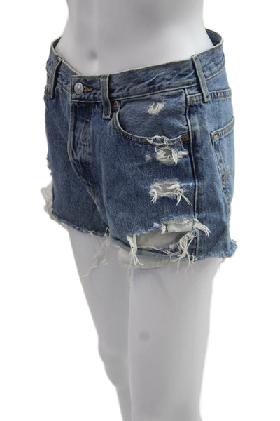 Levis Unisex 90s Blue Cotton Shorts Spring Size 30