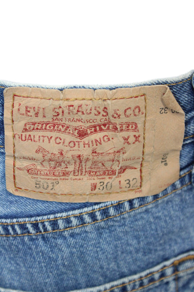 Levis Unisex 90s Blue Cotton Shorts Spring Size 30