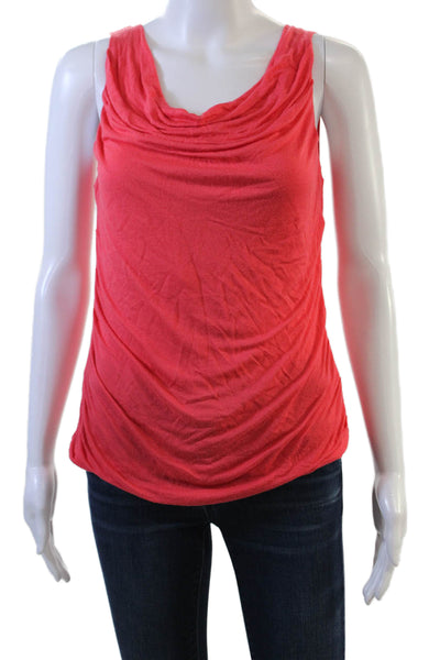 Elie Tahari Womens Jersey Tank Red 100% Linen Sleeveless Solid Size XS