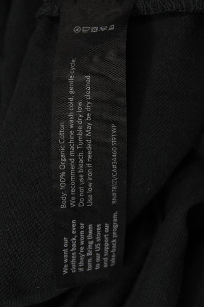 Eileen Fisher Women Cropped Pants Black 100% Organic Cotton Button Size 4P