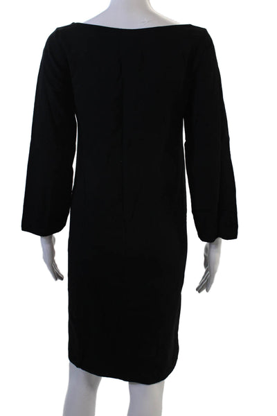 KORS Michael Kors Womens Sheath Dress Black 3/4 Sleeve Mid-Calf Size 2
