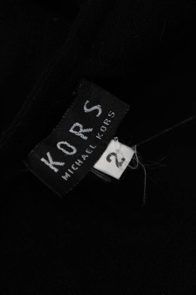 KORS Michael Kors Womens Sheath Dress Black 3/4 Sleeve Mid-Calf Size 2