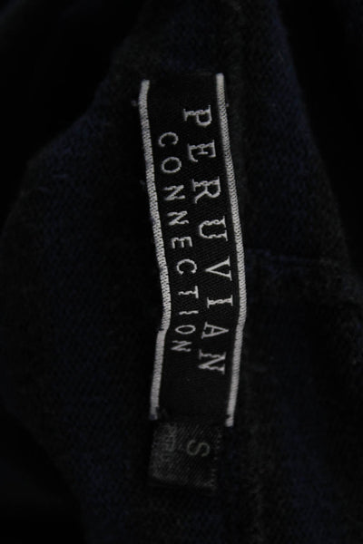 Peruvian Connection Womens Sweater Dress DarkBlue PimaCotton Long Sleeve Size S