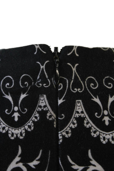St. John Sport By Marie Gray Women Black Paisley T-Shirt Short Sleeve Size PP