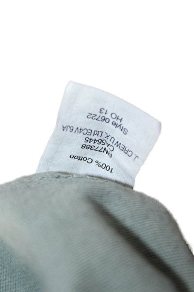 J Crew Womens Basic Green 100% Cotton Collared Button-Up Long Sleeve Size 0