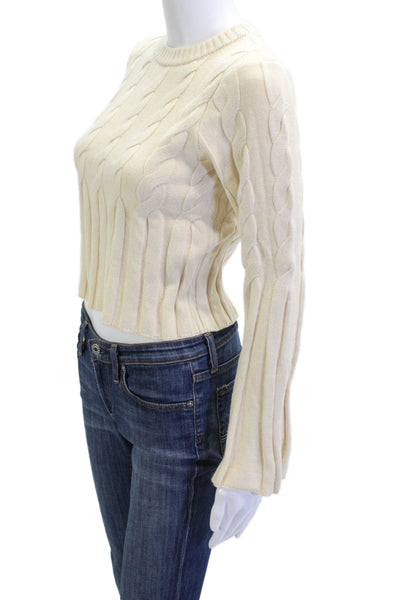 Central Park West Womens Pullover Sweater Beige Crew Neck Long Sleeve Size XS