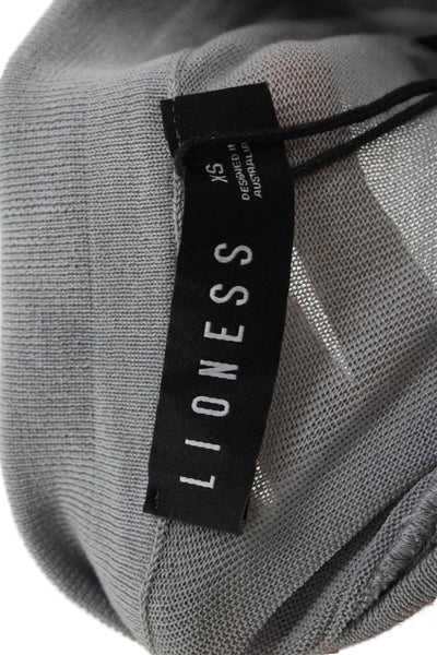 Lioness Womens Bodycon Shirt Dress Gray Longsleeve Collared Viscose Size XS